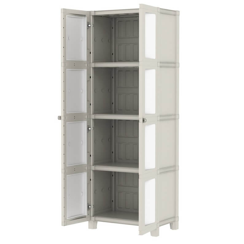 Armoire Haute Resine 3 Tablettes Spaceo Modulize L 65 X H 180 X P 41 85 Cm