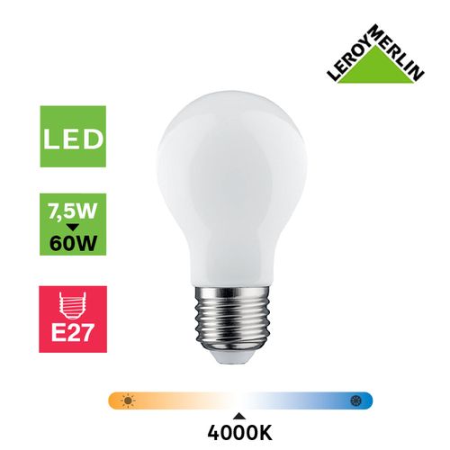 3 Ampoules E27 - LED - 5,9W (équi 60W) = 806 Lm - 4000K / Lumière Naturelle  (blanc Froid)