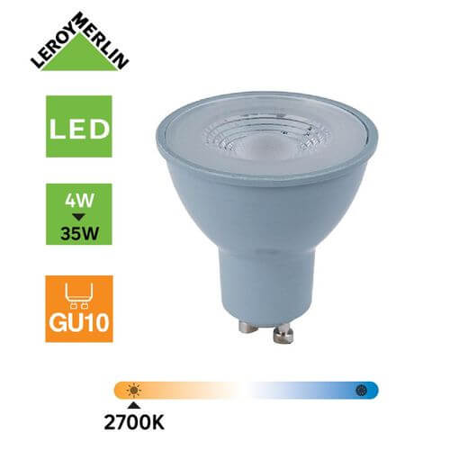 Ampoule GU10 - LED à Réflecteur - 4W (équi 35W) = 230 Lm - 2700K